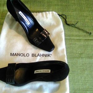 Manolo Blahnik black 3" heel sz 37.5